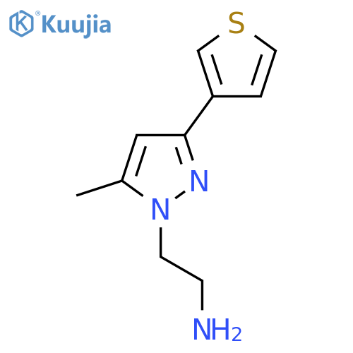 2-(5-methyl-3-(thiophen-3-yl)-1H-pyrazol-1-yl)ethan-1-amine structure