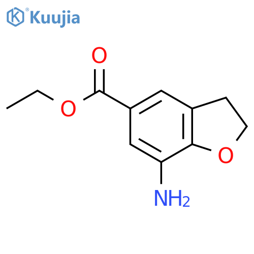 Ethyl 7-amino-2,3-dihydro-1-benzofuran-5-carboxylate structure