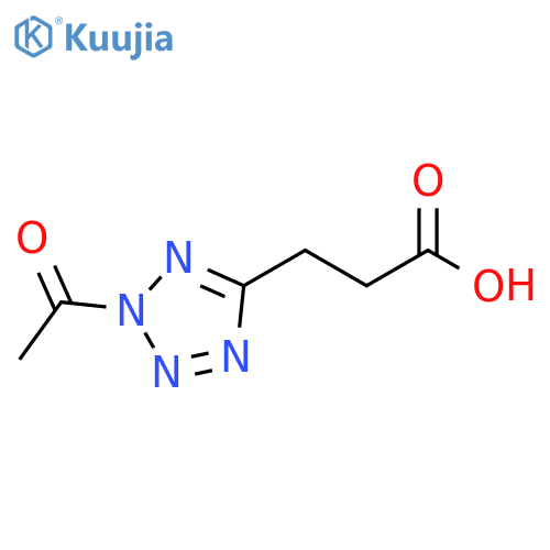 3-(2-acetyl-2H-1,2,3,4-tetrazol-5-yl)propanoic acid structure