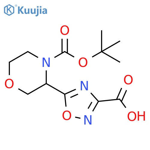 5-{4-(tert-butoxy)carbonylmorpholin-3-yl}-1,2,4-oxadiazole-3-carboxylic acid structure
