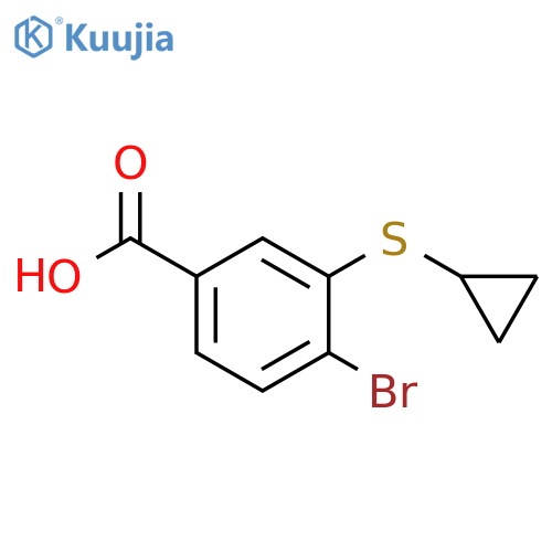 Benzoic acid, 4-bromo-3-(cyclopropylthio)- structure