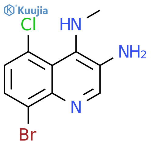 3,4-Quinolinediamine, 8-bromo-5-chloro-N4-methyl- structure
