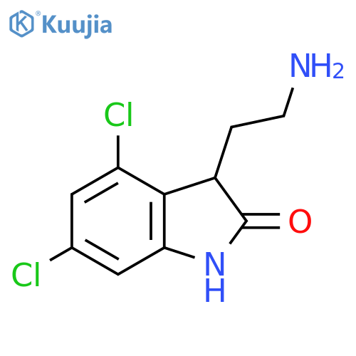 2H-Indol-2-one, 3-(2-aminoethyl)-4,6-dichloro-1,3-dihydro- structure