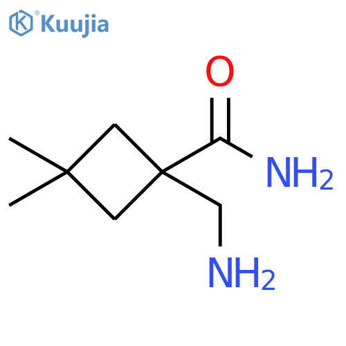 1-(aminomethyl)-3,3-dimethylcyclobutane-1-carboxamide structure