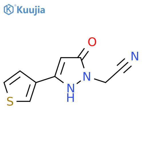2-(5-hydroxy-3-(thiophen-3-yl)-1H-pyrazol-1-yl)acetonitrile structure