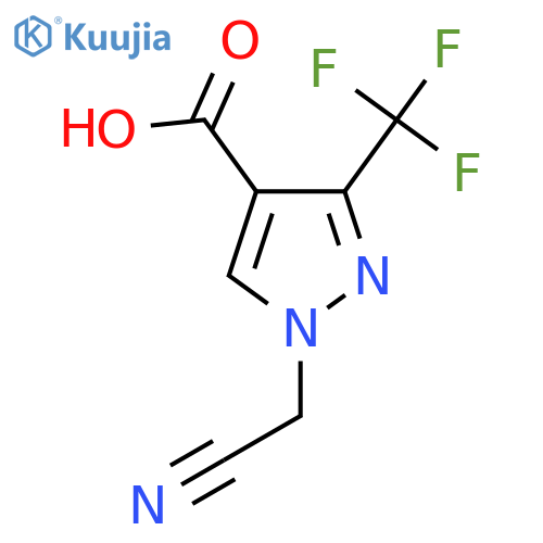 1-(cyanomethyl)-3-(trifluoromethyl)-1H-pyrazole-4-carboxylic acid structure