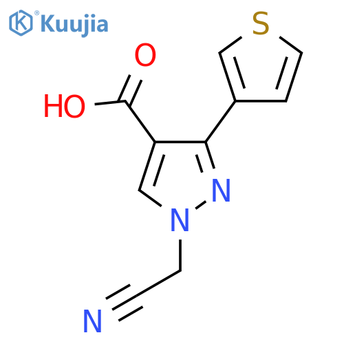 1-(cyanomethyl)-3-(thiophen-3-yl)-1H-pyrazole-4-carboxylic acid structure