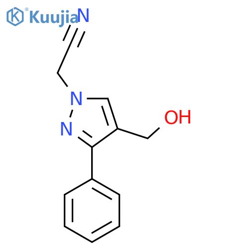 2-(4-(hydroxymethyl)-3-phenyl-1H-pyrazol-1-yl)acetonitrile structure