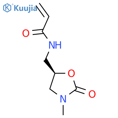N-{[(5R)-3-methyl-2-oxo-1,3-oxazolidin-5-yl]methyl}prop-2-enamide structure