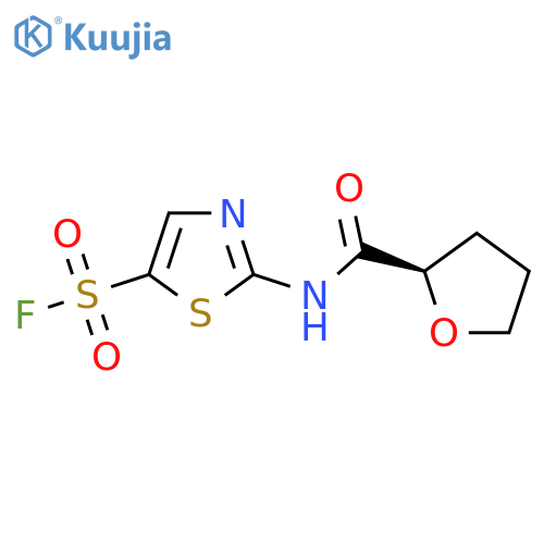 2-[(2R)-oxolane-2-amido]-1,3-thiazole-5-sulfonyl fluoride structure