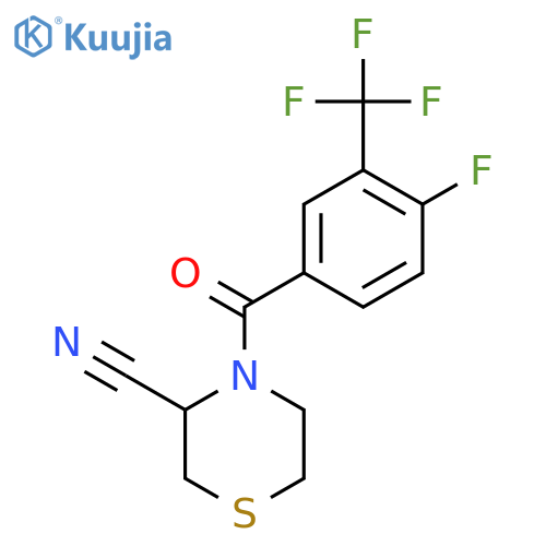 4-[4-Fluoro-3-(trifluoromethyl)benzoyl]thiomorpholine-3-carbonitrile structure