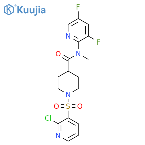 1-[(2-chloropyridin-3-yl)sulfonyl]-N-(3,5-difluoropyridin-2-yl)-N-methylpiperidine-4-carboxamide structure