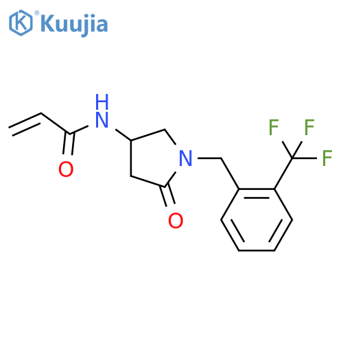 N-(5-oxo-1-{[2-(trifluoromethyl)phenyl]methyl}pyrrolidin-3-yl)prop-2-enamide structure