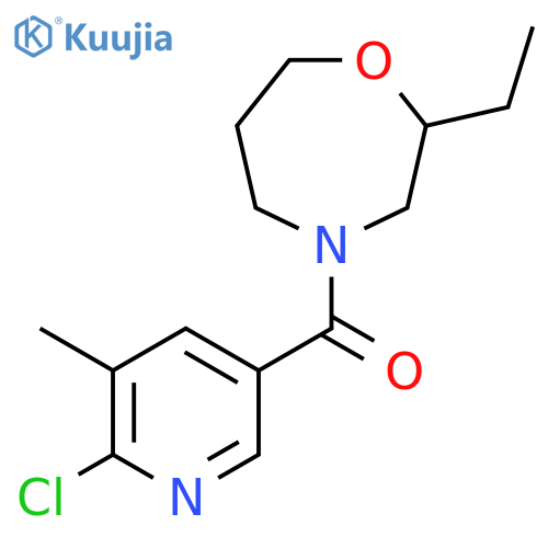 4-(6-chloro-5-methylpyridine-3-carbonyl)-2-ethyl-1,4-oxazepane structure
