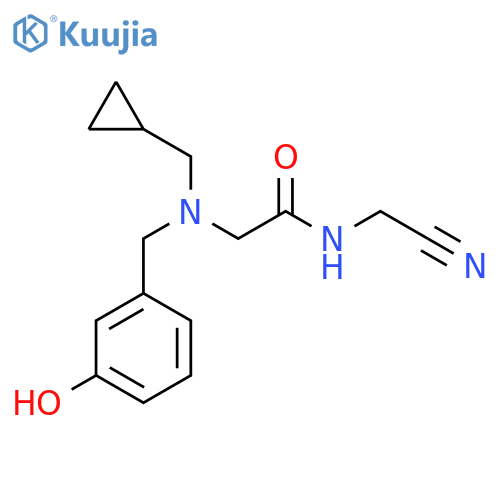 N-(cyanomethyl)-2-[(cyclopropylmethyl)[(3-hydroxyphenyl)methyl]amino]acetamide structure