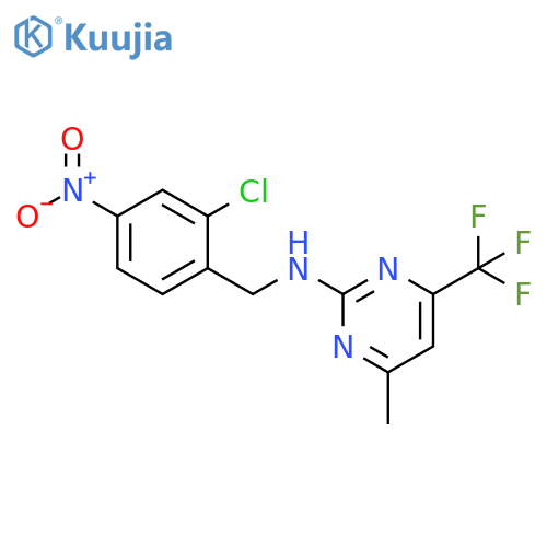 2-Pyrimidinamine, N-[(2-chloro-4-nitrophenyl)methyl]-4-methyl-6-(trifluoromethyl)- structure