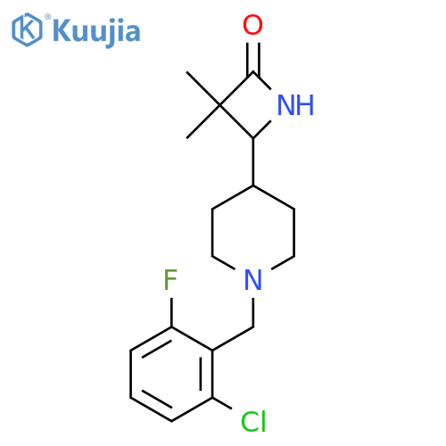 4-{1-[(2-Chloro-6-fluorophenyl)methyl]piperidin-4-yl}-3,3-dimethylazetidin-2-one structure
