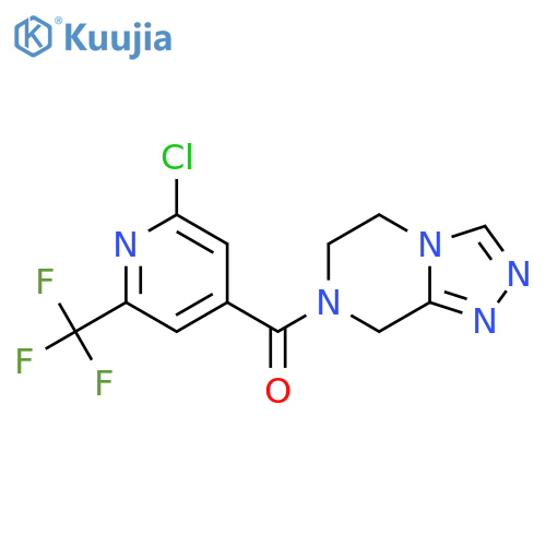 2-chloro-4-{5H,6H,7H,8H-[1,2,4]triazolo[4,3-a]pyrazine-7-carbonyl}-6-(trifluoromethyl)pyridine structure
