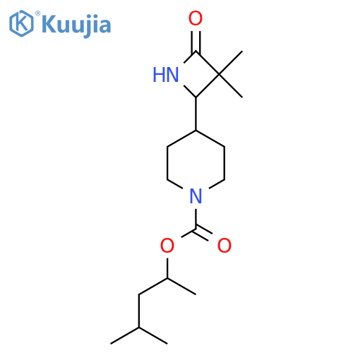 4-Methylpentan-2-yl 4-(3,3-dimethyl-4-oxoazetidin-2-yl)piperidine-1-carboxylate structure
