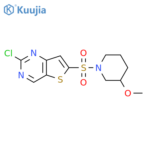 1-({2-Chlorothieno[3,2-d]pyrimidin-6-yl}sulfonyl)-3-methoxypiperidine structure