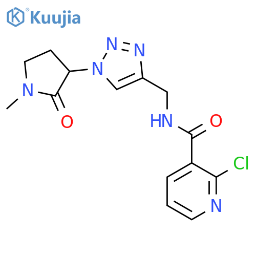 2-chloro-N-{[1-(1-methyl-2-oxopyrrolidin-3-yl)-1H-1,2,3-triazol-4-yl]methyl}pyridine-3-carboxamide structure