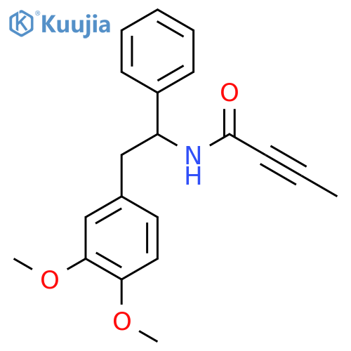N-[2-(3,4-dimethoxyphenyl)-1-phenylethyl]but-2-ynamide structure