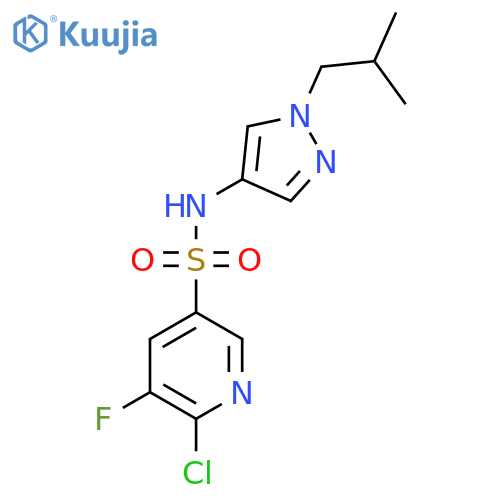 6-chloro-5-fluoro-N-[1-(2-methylpropyl)-1H-pyrazol-4-yl]pyridine-3-sulfonamide structure