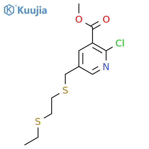 Methyl 2-chloro-5-({[2-(ethylsulfanyl)ethyl]sulfanyl}methyl)pyridine-3-carboxylate structure