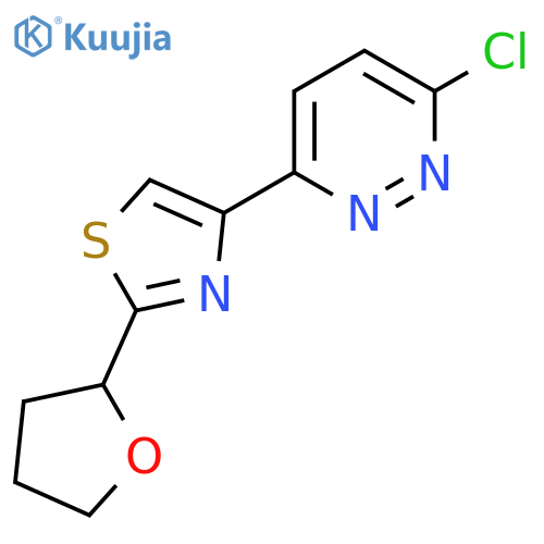 3-chloro-6-2-(oxolan-2-yl)-1,3-thiazol-4-ylpyridazine structure