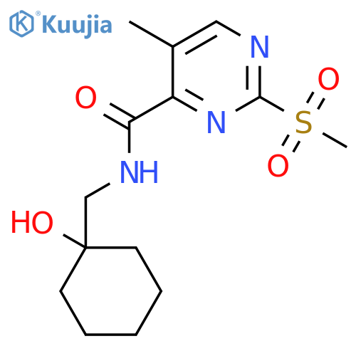 N-[(1-hydroxycyclohexyl)methyl]-2-methanesulfonyl-5-methylpyrimidine-4-carboxamide structure