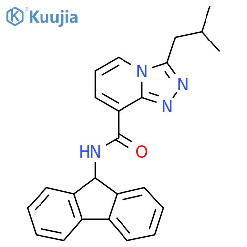 N-(9H-fluoren-9-yl)-3-(2-methylpropyl)-1,2,4triazolo4,3-apyridine-8-carboxamide structure
