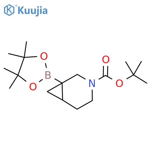 tert-butyl 1-(4,4,5,5-tetramethyl-1,3,2-dioxaborolan-2-yl)-3-azabicyclo[4.1.0]heptane-3-carboxylate structure