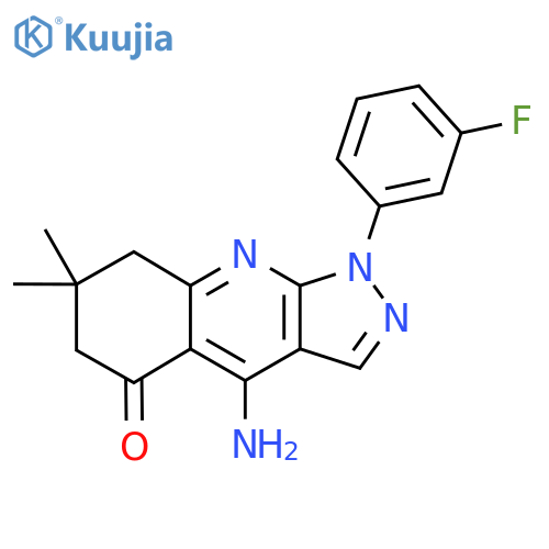 4-Amino-1-(3-fluorophenyl)-7,7-dimethyl-1,6,7,8-tetrahydro-5H-pyrazolo3,4-bquinolin-5-one structure