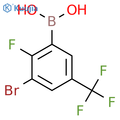 3-Bromo-2-fluoro-5-trifluoromethylphenylboronic acid structure