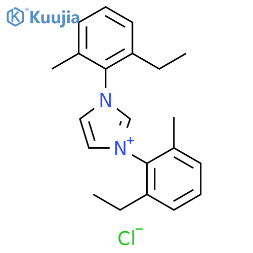 1H-Imidazolium, 1,3-bis(2-ethyl-6-methylphenyl)-, chloride (1:1) structure