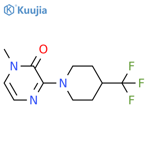 1-methyl-3-4-(trifluoromethyl)piperidin-1-yl-1,2-dihydropyrazin-2-one structure