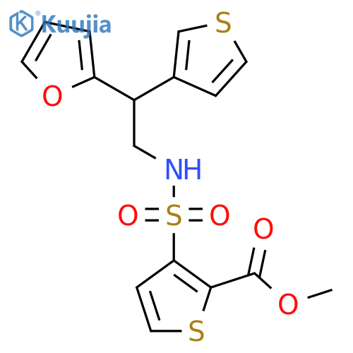 Methyl 3-{[2-(furan-2-yl)-2-(thiophen-3-yl)ethyl]sulfamoyl}thiophene-2-carboxylate structure