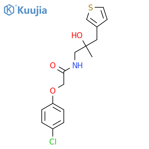 2-(4-chlorophenoxy)-N-{2-hydroxy-2-[(thiophen-3-yl)methyl]propyl}acetamide structure