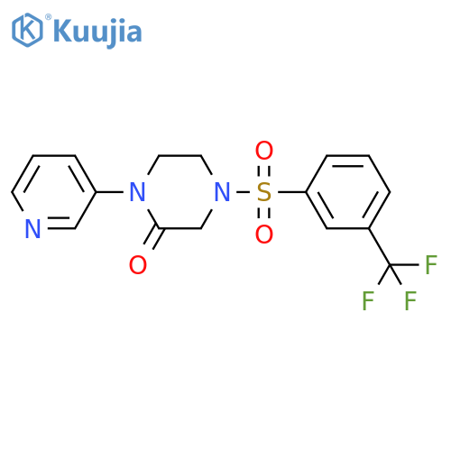 1-(Pyridin-3-yl)-4-[3-(trifluoromethyl)benzenesulfonyl]piperazin-2-one structure