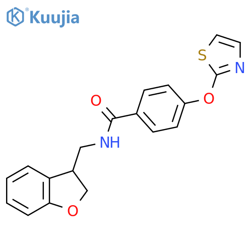 N-[(2,3-dihydro-1-benzofuran-3-yl)methyl]-4-(1,3-thiazol-2-yloxy)benzamide structure