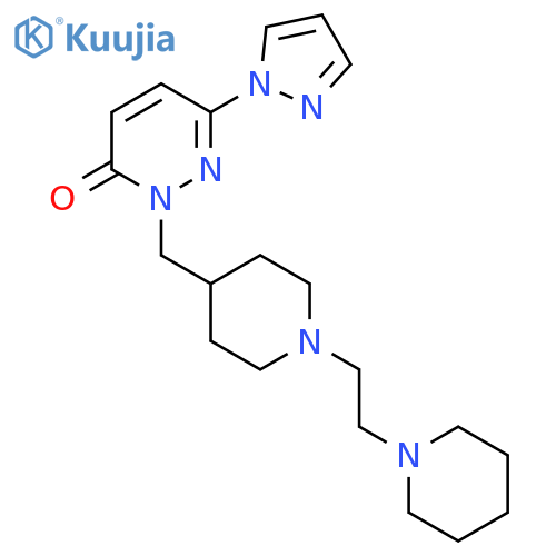 2-({1-[2-(piperidin-1-yl)ethyl]piperidin-4-yl}methyl)-6-(1H-pyrazol-1-yl)-2,3-dihydropyridazin-3-one structure
