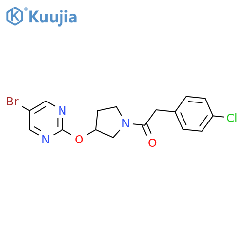 1-{3-[(5-Bromopyrimidin-2-yl)oxy]pyrrolidin-1-yl}-2-(4-chlorophenyl)ethan-1-one structure