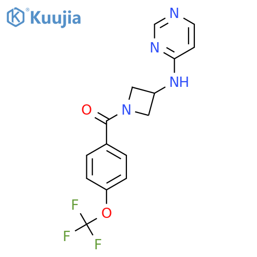 N-{1-4-(trifluoromethoxy)benzoylazetidin-3-yl}pyrimidin-4-amine structure