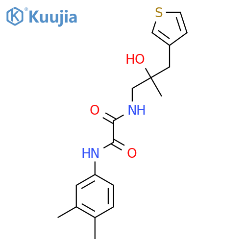 N'-(3,4-dimethylphenyl)-N-{2-hydroxy-2-[(thiophen-3-yl)methyl]propyl}ethanediamide structure