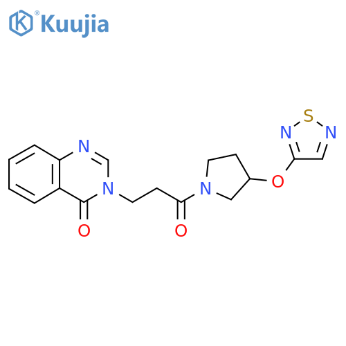 3-{3-Oxo-3-[3-(1,2,5-thiadiazol-3-yloxy)pyrrolidin-1-yl]propyl}-3,4-dihydroquinazolin-4-one structure
