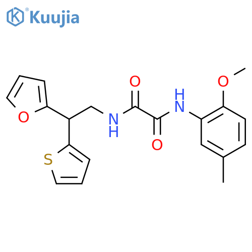 N-[2-(furan-2-yl)-2-(thiophen-2-yl)ethyl]-N'-(2-methoxy-5-methylphenyl)ethanediamide structure