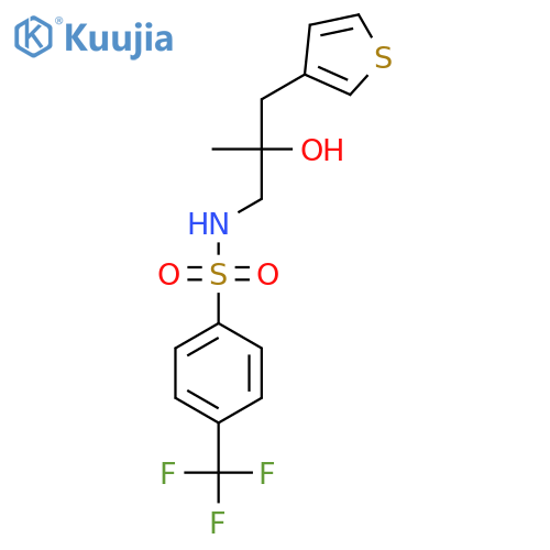 N-{2-hydroxy-2-[(thiophen-3-yl)methyl]propyl}-4-(trifluoromethyl)benzene-1-sulfonamide structure