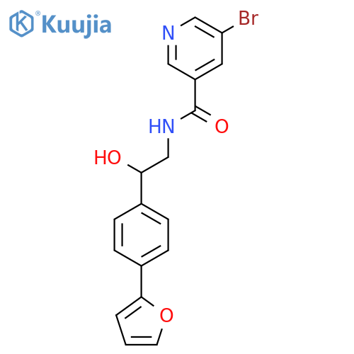 5-bromo-N-{2-4-(furan-2-yl)phenyl-2-hydroxyethyl}pyridine-3-carboxamide structure