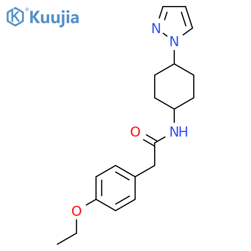 2-(4-ethoxyphenyl)-N-[4-(1H-pyrazol-1-yl)cyclohexyl]acetamide structure