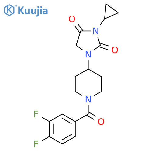3-cyclopropyl-1-1-(3,4-difluorobenzoyl)piperidin-4-ylimidazolidine-2,4-dione structure
